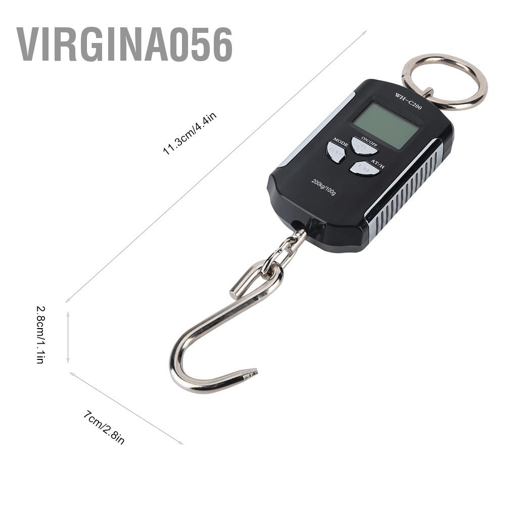 Virgina056 200kg Portable Digital Electronic Hanging Scale Luggage High Precision