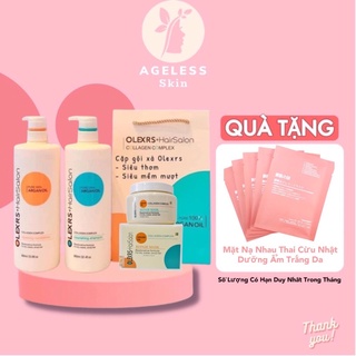 Bộ gội xả cao cấp- Kem ủ tóc phục hồi dưỡng và kích thích mọc tóc Olexrs Hair Salon Argan oil