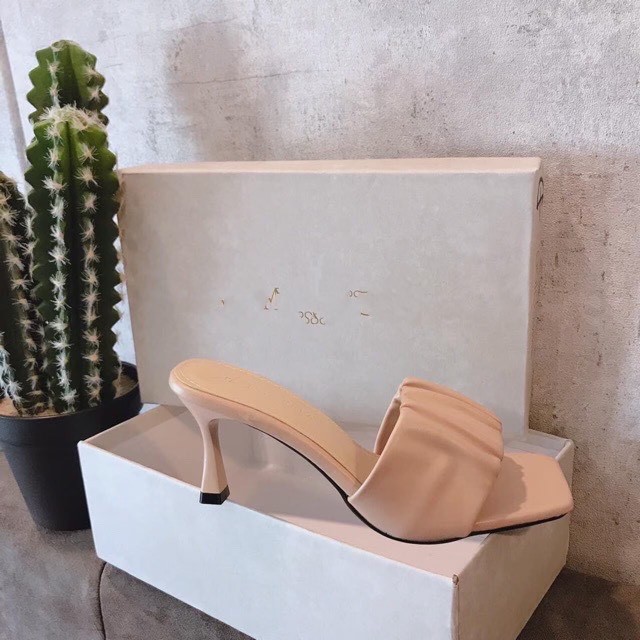 Guốc quai nhún gót nhọn hot cao 7cm - 44