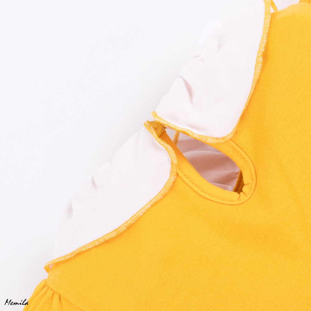 Đầm bé gái LITTLE MAVEN cotton smock vàng 2-6 tuổi