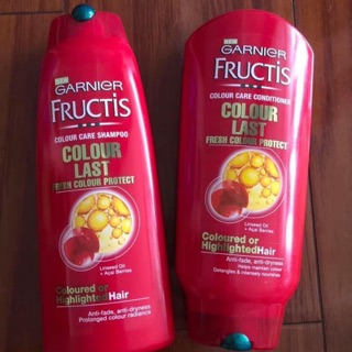 Cặp dầu gội và xả Ganier Fructic Color Last