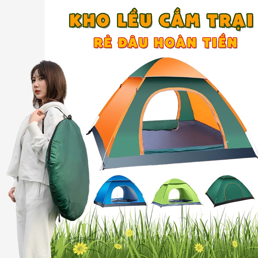 Lều cắm trại dã ngoại đi phượt tự bung du lịch cỡ lớn 3-5 người chống nước chống tia tử ngoại, nhiều kích thước 1634SP