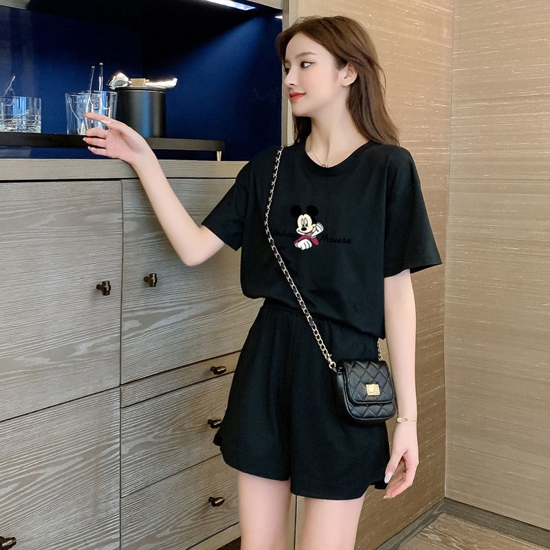 Set Áo Thun Ngắn Tay + Quần Short Thời Trang Nữ