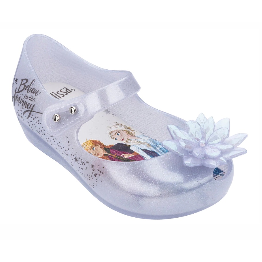 Giày nhựa thơm Melissa Ultragirl Frozen BB màu Bạc Ngọc Trai