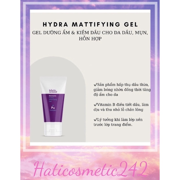 Kem dưỡng cấp ẩm phục hồi Juliette Armand Hydra Mattifying Gel