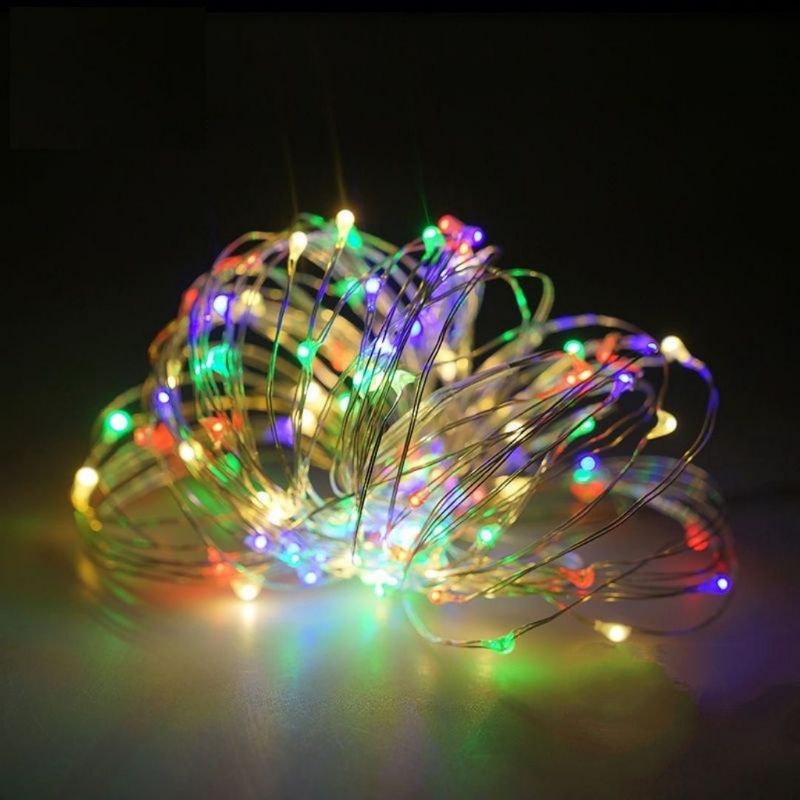 Đèn Led Đom Đóm 2 mét 20 bóng, 1 mét 10 bóng kèm pin giá sỉ dùng trang trí hộp quà, trang trí decor (m54)