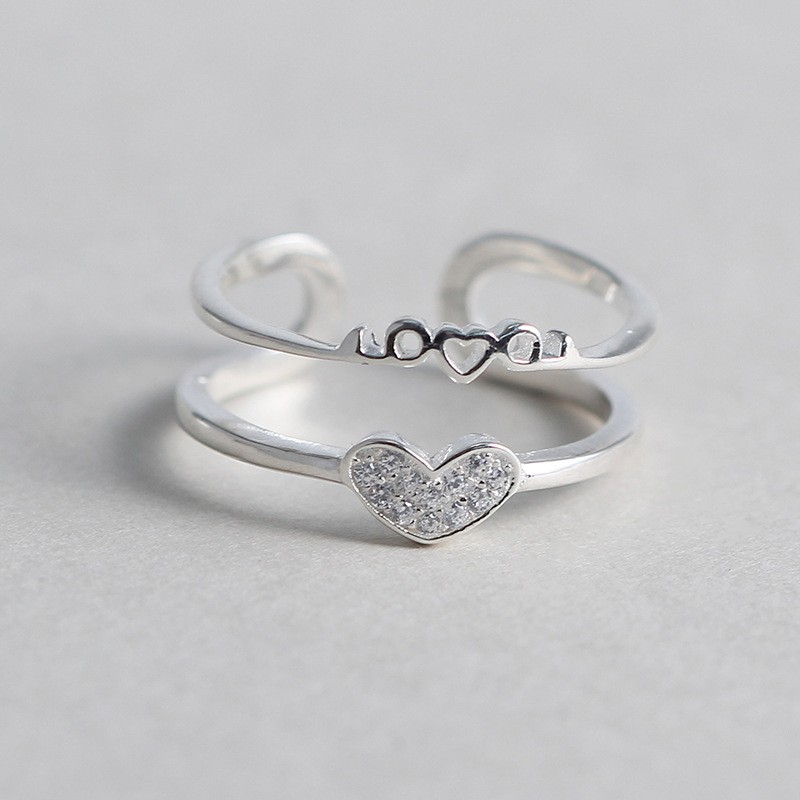 Nhẫn bạc 925 hình trái tim chữ love, ANTA Jewelry - ATJ3025