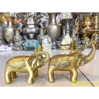 Đôi tượng voi bằng đồng cỡ nhỏ phong thủy