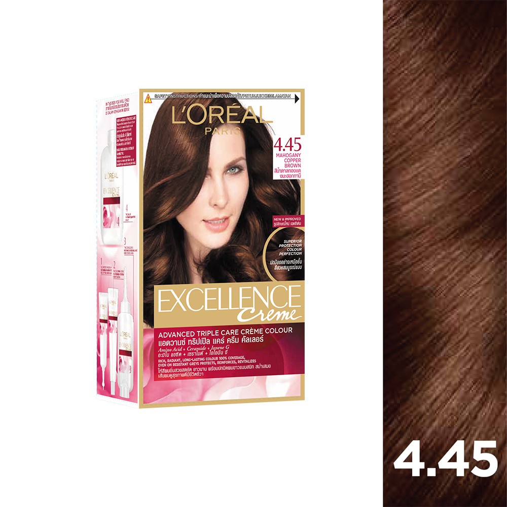 Kem Nhuộm Tóc Phủ Bạc L'oreal Paris Excellence Creme 4.45 Nâu Đồng Ánh Đỏ 172ml