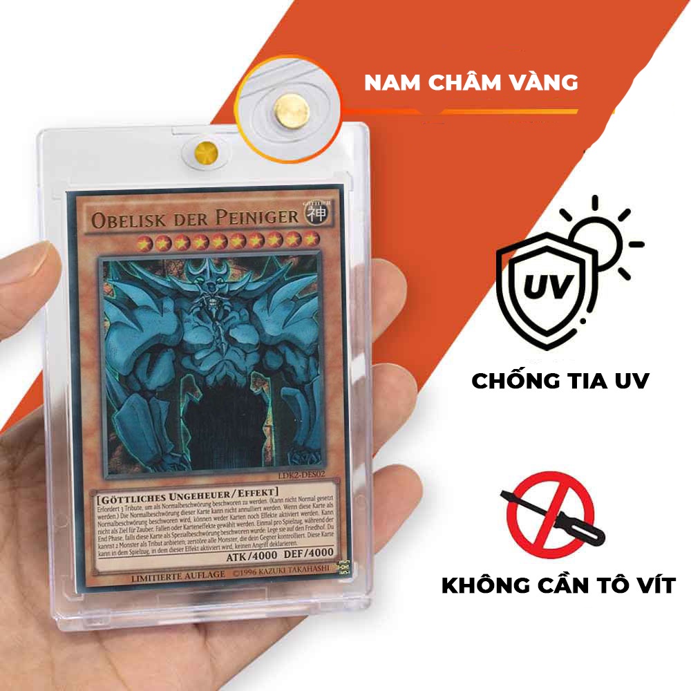 Hộp đựng thẻ bài nam châm trong suốt siêu bền, đẹp cho nhiều thẻ yugioh, Pokemon.