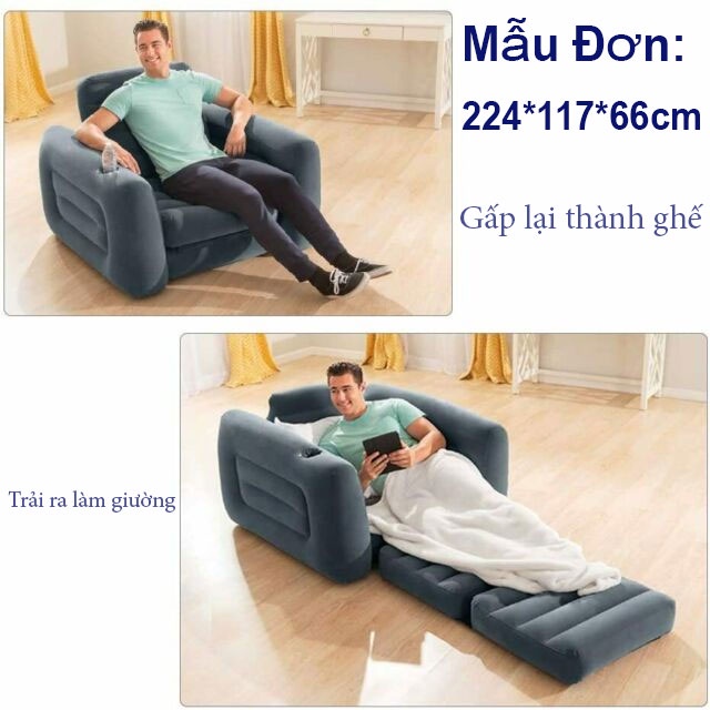 [LIFEMALL25015 - 12% đơn 250K] Ghế giường hơi đa năng đôi công nghệ mới INTEX 66552