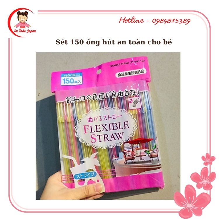 Set 150 Ống Hút Nhựa An Toàn Cho Bé Nhật Bản
