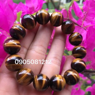 Vòng tay đá mắt hổ nâu vàng 14 ly