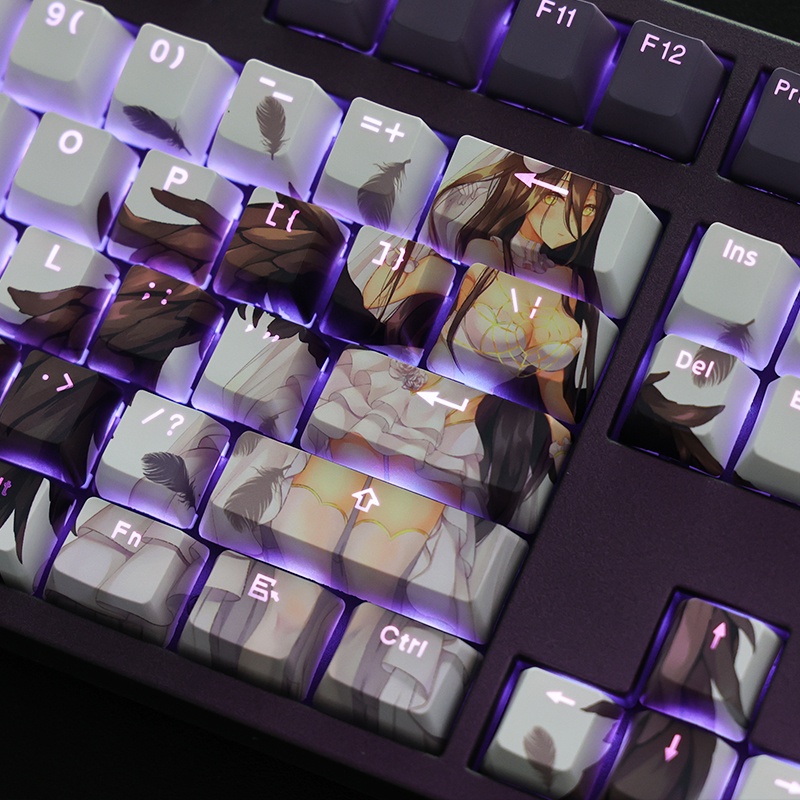 Albedo Keycaps Cherry Profile Overlord Anime PBT Dye Sub Bàn phím cơ học Keycap