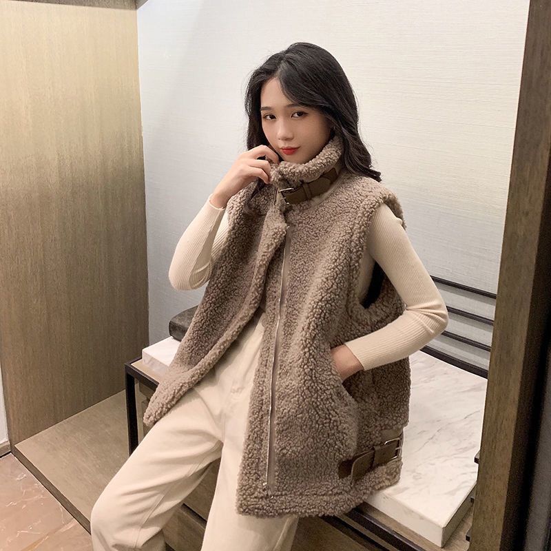 Áo Khoác Ghi Lê Vải Len Lông Cừu Dáng Rộng Thời Trang Thu Đông Hàn Quốc Cho Nữ 6 | BigBuy360 - bigbuy360.vn