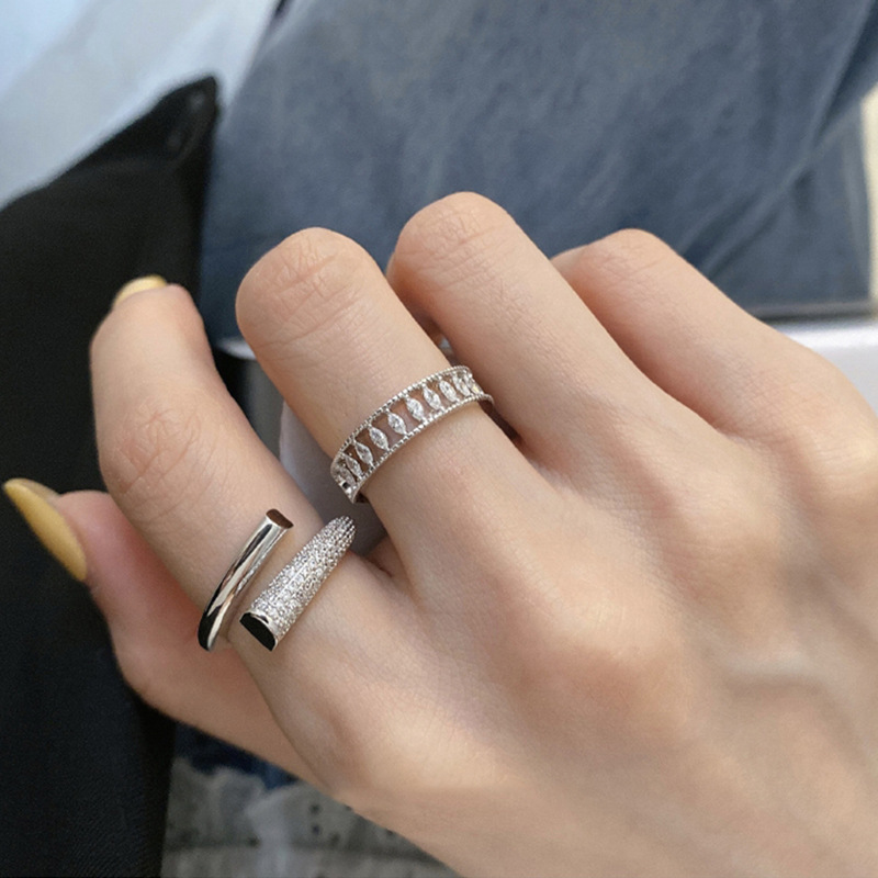 OIMG  Nhẫn Đính Đá Zircon Phong Cách Hàn Quốc Xinh Xắn Cho Nữ