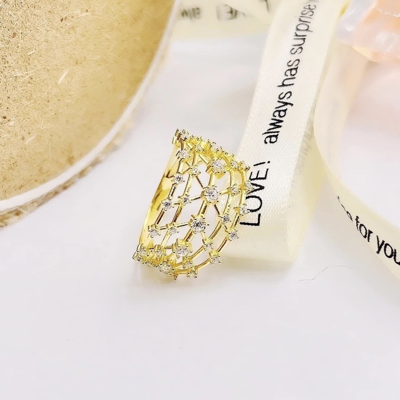 Nhẫn nữ Bạc ta Mạ vàng 24kara siêu đẹp - Vàng bạc Khải Khải