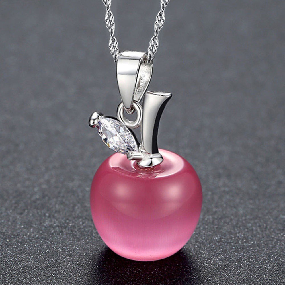 Dây chuyền thời trang mặt hình trái táo bằng đá nhân tạo cho nữ