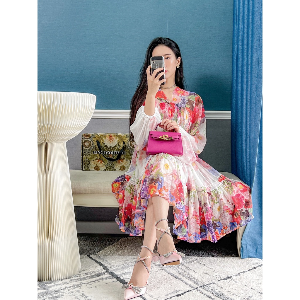 Váy suông hoa hồng LinCi Couture