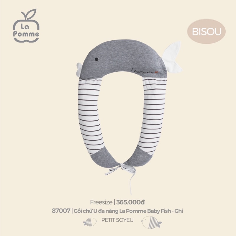 La Pomme gối chữ U đa năng fish AW2022