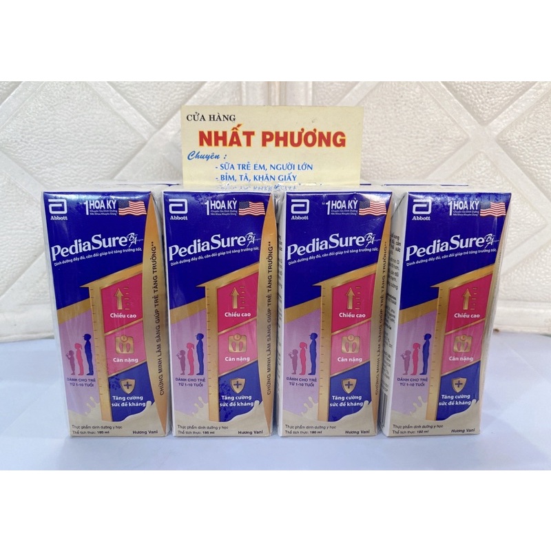 THÙNG 48 HỘP SỮA NƯỚC PEDIASURE HƯƠNG VANI 180ml/ HỘP
