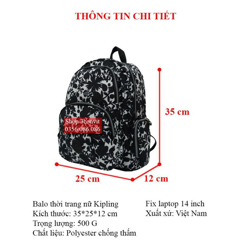 Balo laptoo thời trang Kipling 14 inch