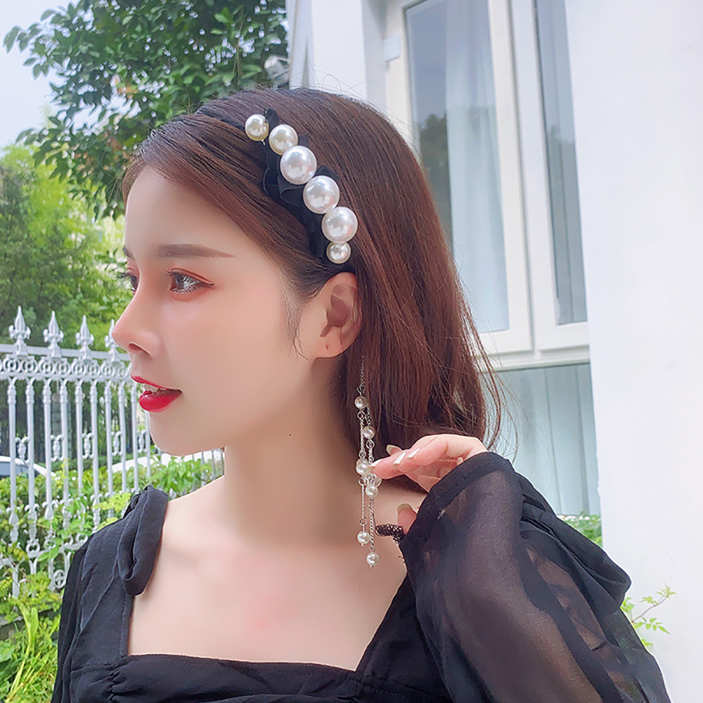 Băng Đô Cài Tóc Đính Ngọc Trai Nhân Tạo Thời Trang