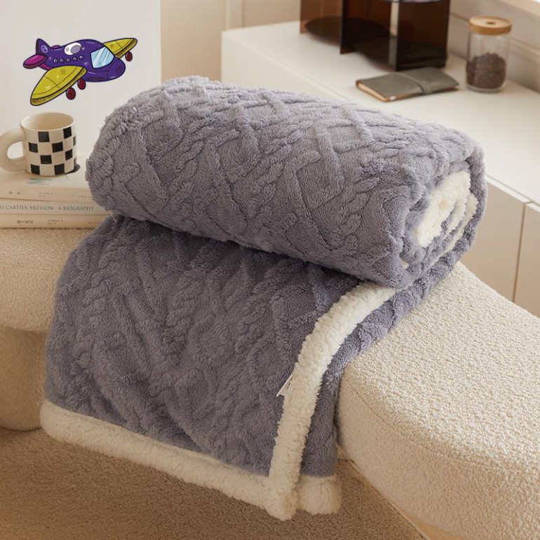 Chăn Lông Cừu Tafurong HIN BEDDING, Phong Cách Hàn Quốc Mềm Mịn Dày Dặn Siêu Ấm Nặng 2,6kg Cao Cấp