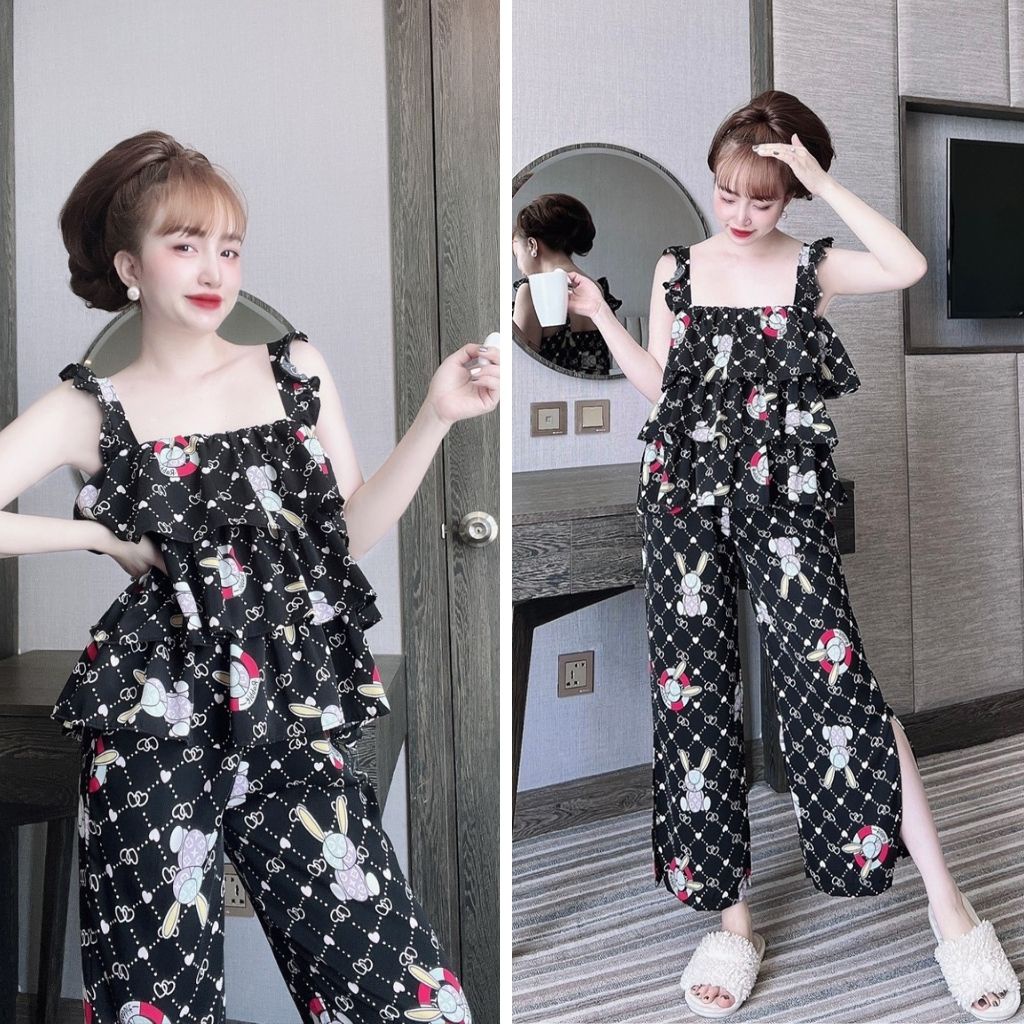 Đồ ngủ nữ❣️FREE SHIP❣️Đồ ngủ sexy lụa Mango cao cấp mềm mại xinh xắn &lt; 63KG