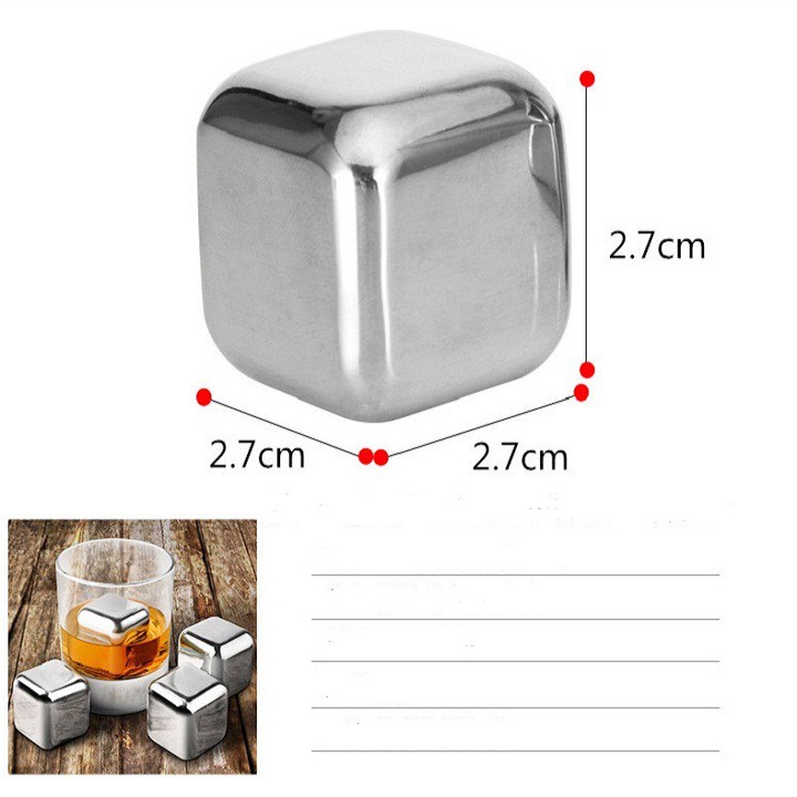 Đá lạnh vĩnh cửu COLLING CUBES thép không gỉ, tặng kèm gắp đá