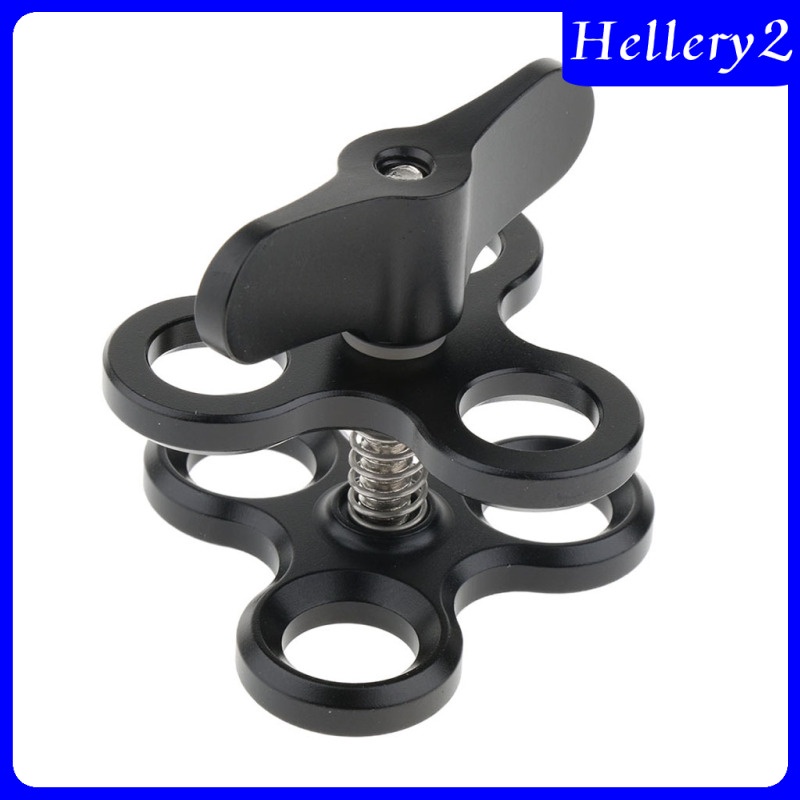 [HELLERY2] Triple Ball Diving Clamp Adapter 3-Holes Underwater Arm for   Blue