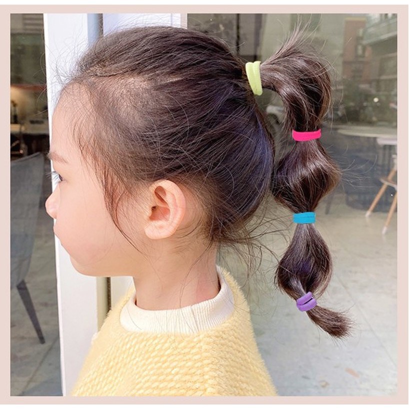 Set 5 Dây Chun Buộc Tóc Jussy Fashion Bằng Vải Thun Siêu Dai, Siêu Co Dãn, Nhiều Màu Cho Mẹ Và Bé Nhiều Màu Xinh Xắn