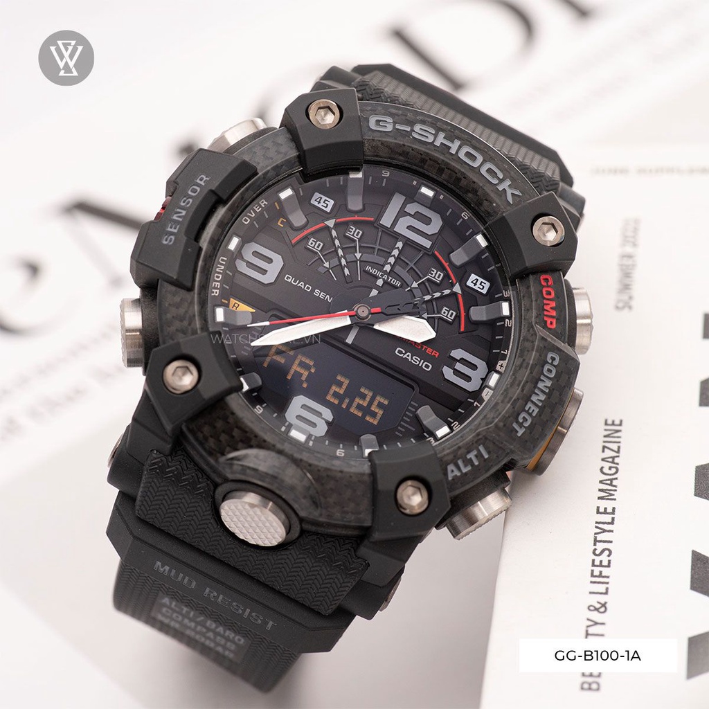 Đồng Hồ Điện Tử Nam Casio G-Shock WATCHSTORE GG-B100-1ADR Mặt Kính Khoáng 53mm, Dây Nhựa Phong Cách Thể Thao