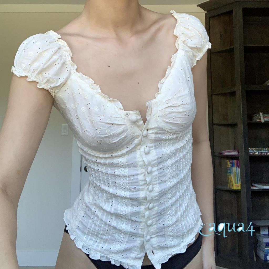 Áo Croptop Tay Ngắn Cổ Chữ V Thời Trang Cho Nữ Y2k