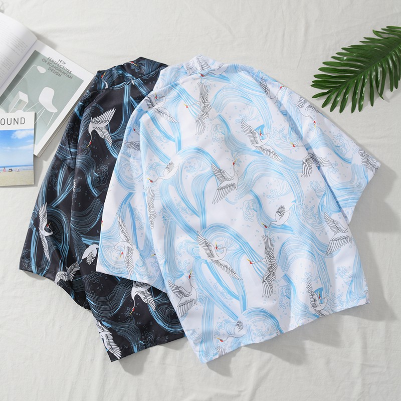 Chinese Style Flamingo Pattern Women's Loose Shirt