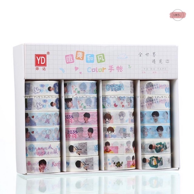 CÓ SẴN_WASHI TAPE THẦN TƯỢNG NHÓM TFBOYS, TIÊU CHIẾN, VƯƠNG NHẤT BÁC (có hình thật)