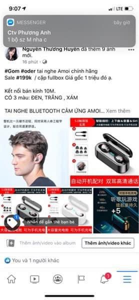 Tai nghe bluetooth amoi(sẵn)