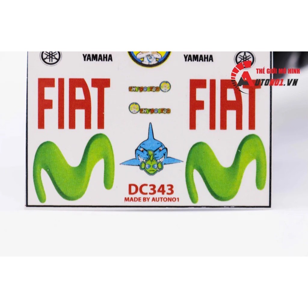 DECAL NƯỚC ĐỘ YAMAHA R1M FIAT - MOVISTAR TỈ LỆ 1:12 AUTONO1 DC343