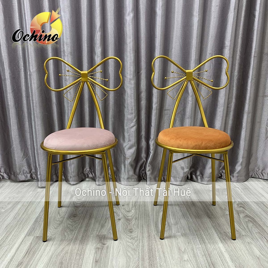 Ghế Trang Điểm Hình Nơ Nhập Khẩu Phong Cách Bắc Âu Sang Chảnh (Hàng Có Sẵn)