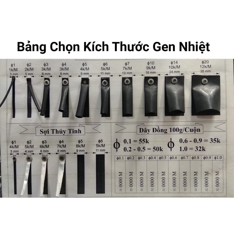 Gen Co Nhiệt Dài 1m, gen đốt nhiệt Màu Sắc Ngẫu Nhiên