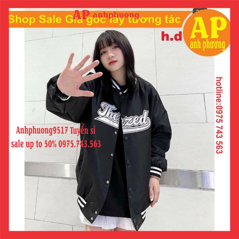 (Rẻ Vô Địch) Áo Bomber gió THE ZED in ngực ❤ Áo khoác jacket form thụng nam nữ unisex phong cách Hàn Quốc