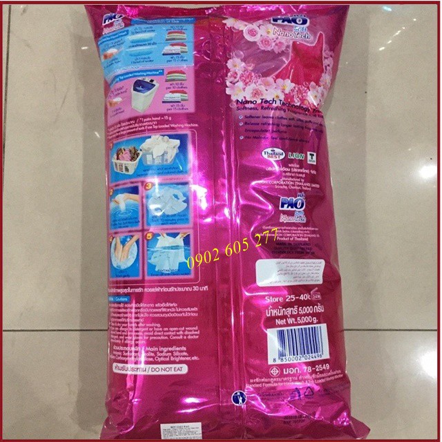 [hàng chính hãng]Bột giặt Pao Thái Lan 5kg