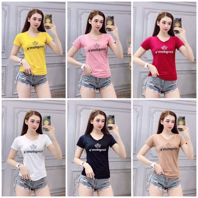 Áo THUN THÁi cổ tim Form body (bao chất đẹp)