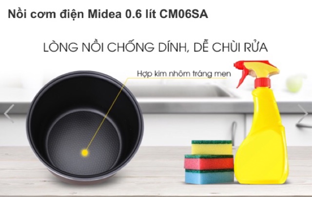 [Mã 267ELSALE hoàn 7% đơn 300K] Nồi cơm điện Midea 0,6L - Con lợn