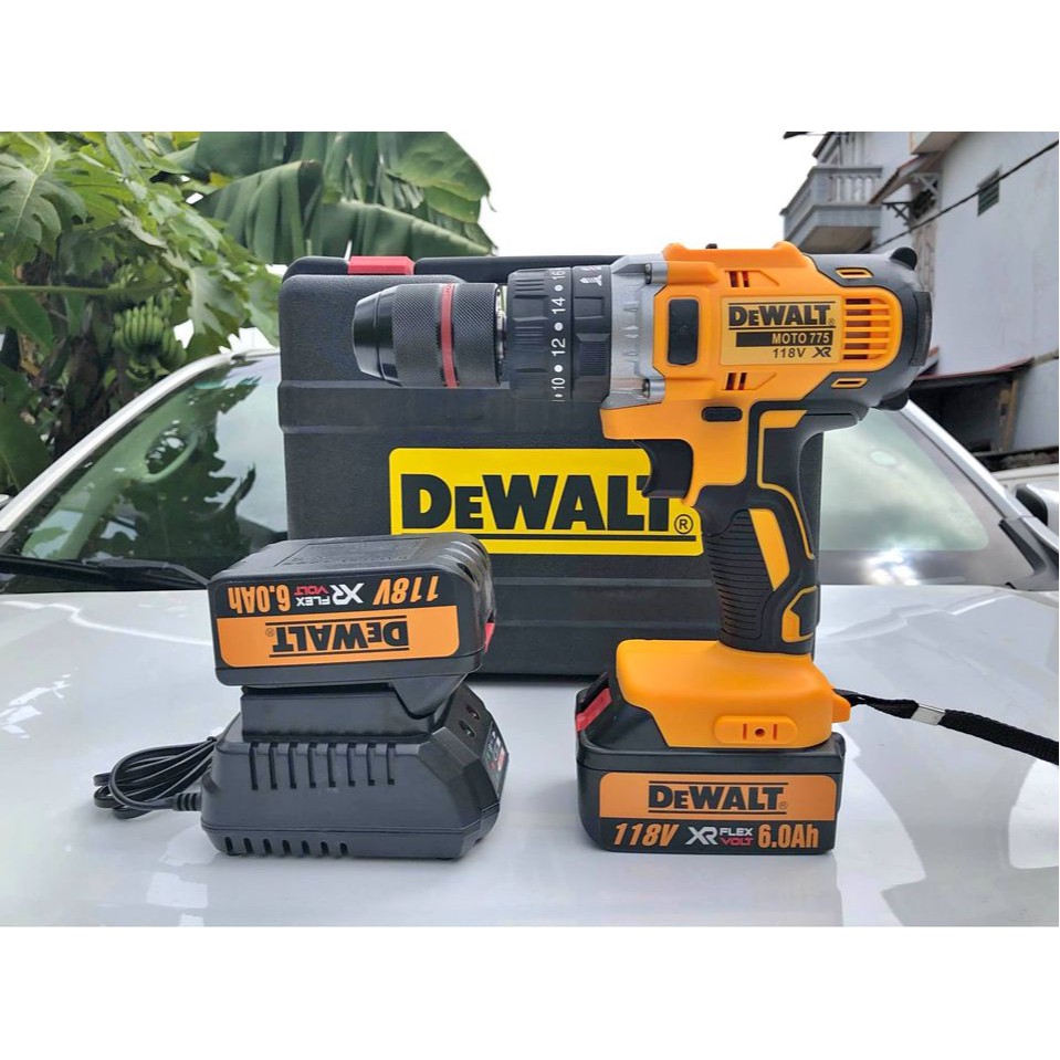 Máy khoan có búa dùng pin DEWALT 118V - PIN chuẩn 10 Cell - Khoan tường, bắt vit, siết bulong,..