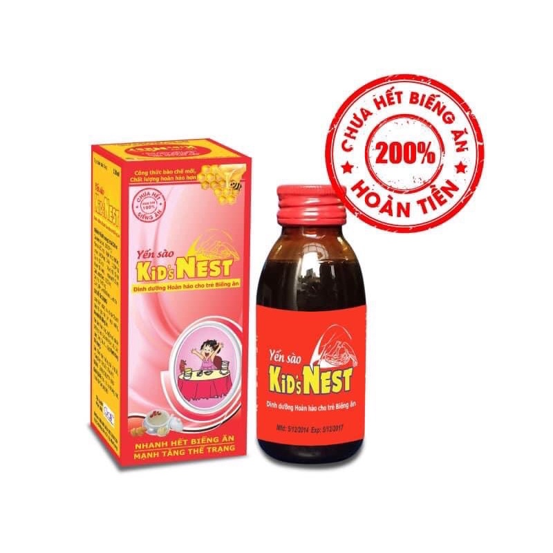 Yến sào kidnest ăn ngon ngủ ngon3 loại chính hãng1 hộp 120ml giúp bé ăn ngon ngủ ngon tăng đề kháng