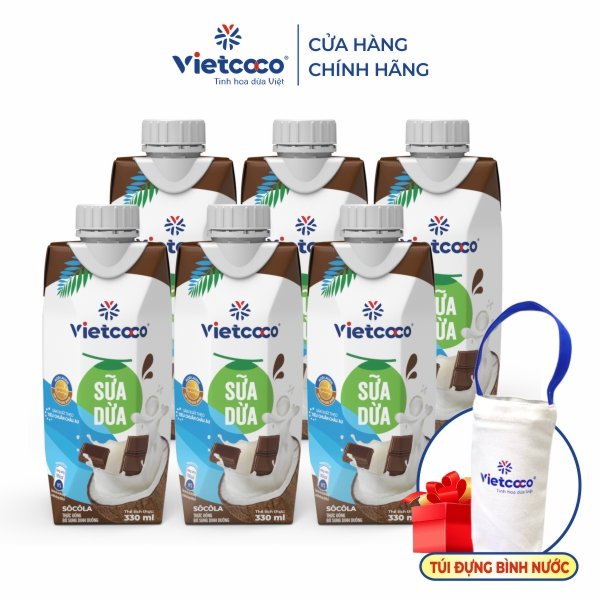 Combo 6 hộp sữa dừa UHT Socola Vietcoco hộp 330ml