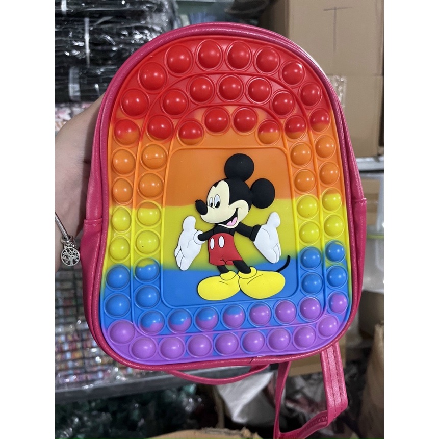 Balo pop it Đi Học Sức Chứa Lớn họa tiết hoạt hình Đồ Chơi Silicon Cho Trẻ Em Poppy Playtime, Túi đeo vai kỳ lân
