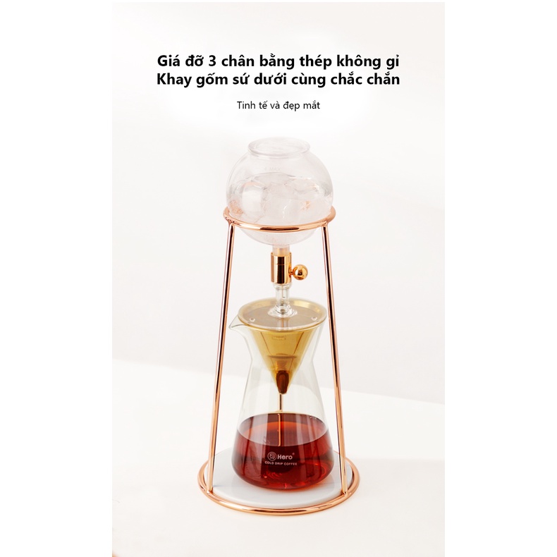 Bình pha cà phê lạnh Cold Drip nhỏ giọt Hero, dụng cụ pha cà phê Cold Drip Mini