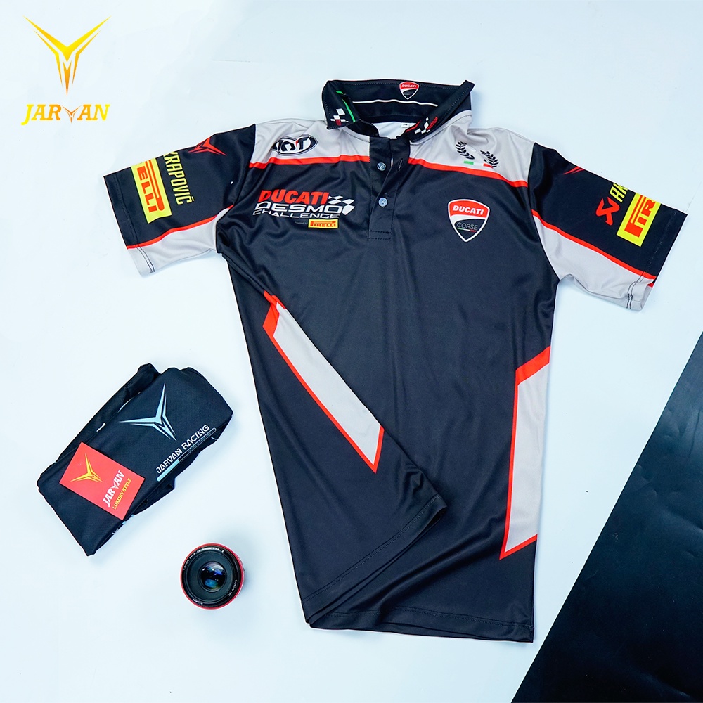 Áo Thun Xe Đua Ducati - Kawasaki - Redbull (Có cổ)